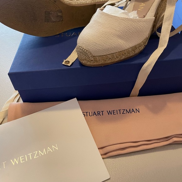 Stuart Weiztman off white lace up espadrille - Picture 2 of 4